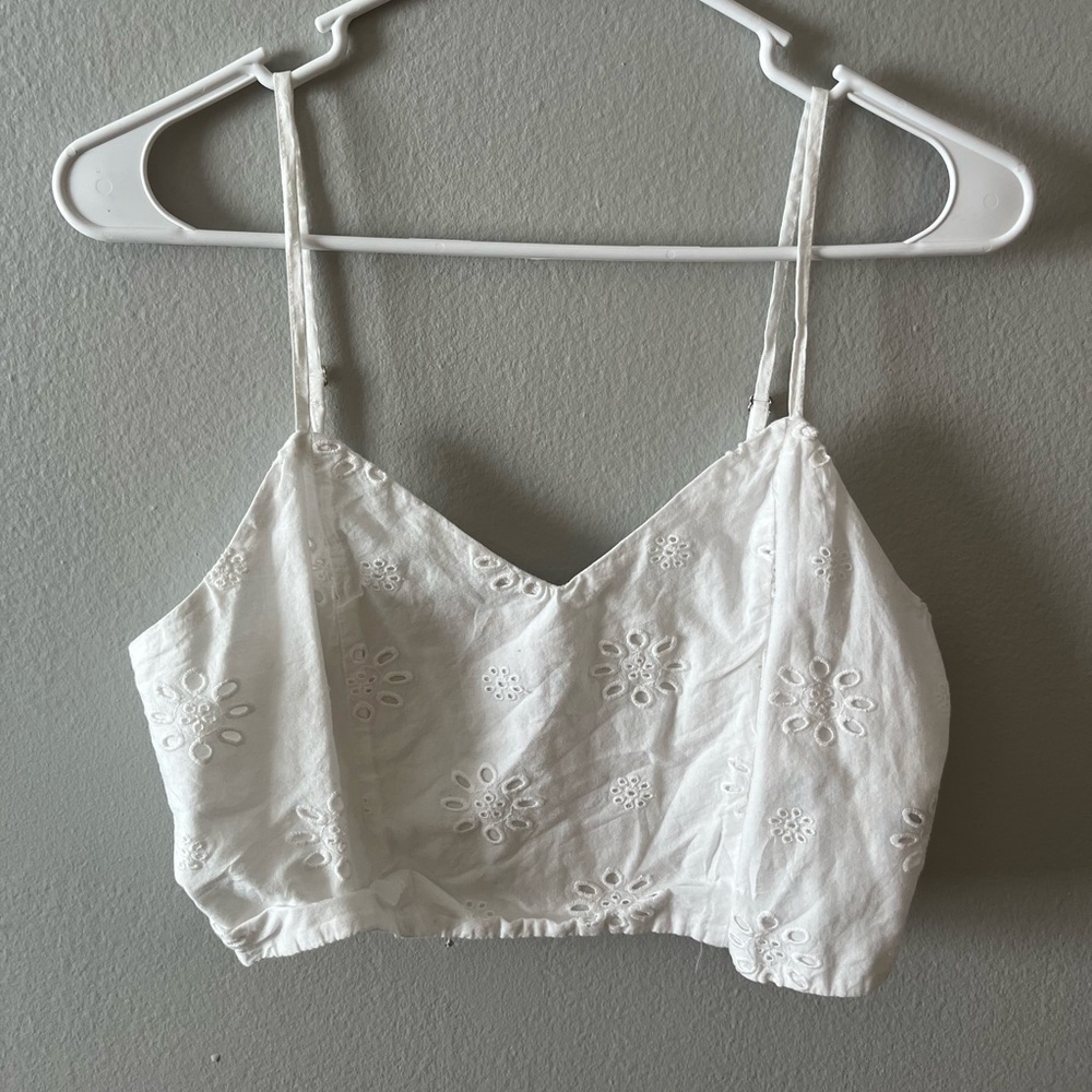 Universal Thread White Eyelet Crop Top